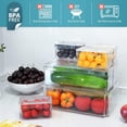 thumbnail image 2 of Produce Saver Refrigerator Organizer, Stackable Fridge Bins with Food Grade Material, Clear Vegetable Storage Containers for Kitchen, Countertops, Cabinets, Fridge, Drinks, Fruits, Cereals, 2 of 8
