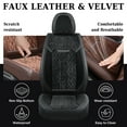 thumbnail image 4 of Coverado Black Front Car Seat Covers, Faux Leather & Flannel Auto Seat Protectors, Fashion Car Interior Accessories Universal fit Most Cars, Suvs, Pickup Trucks, 4 of 8
