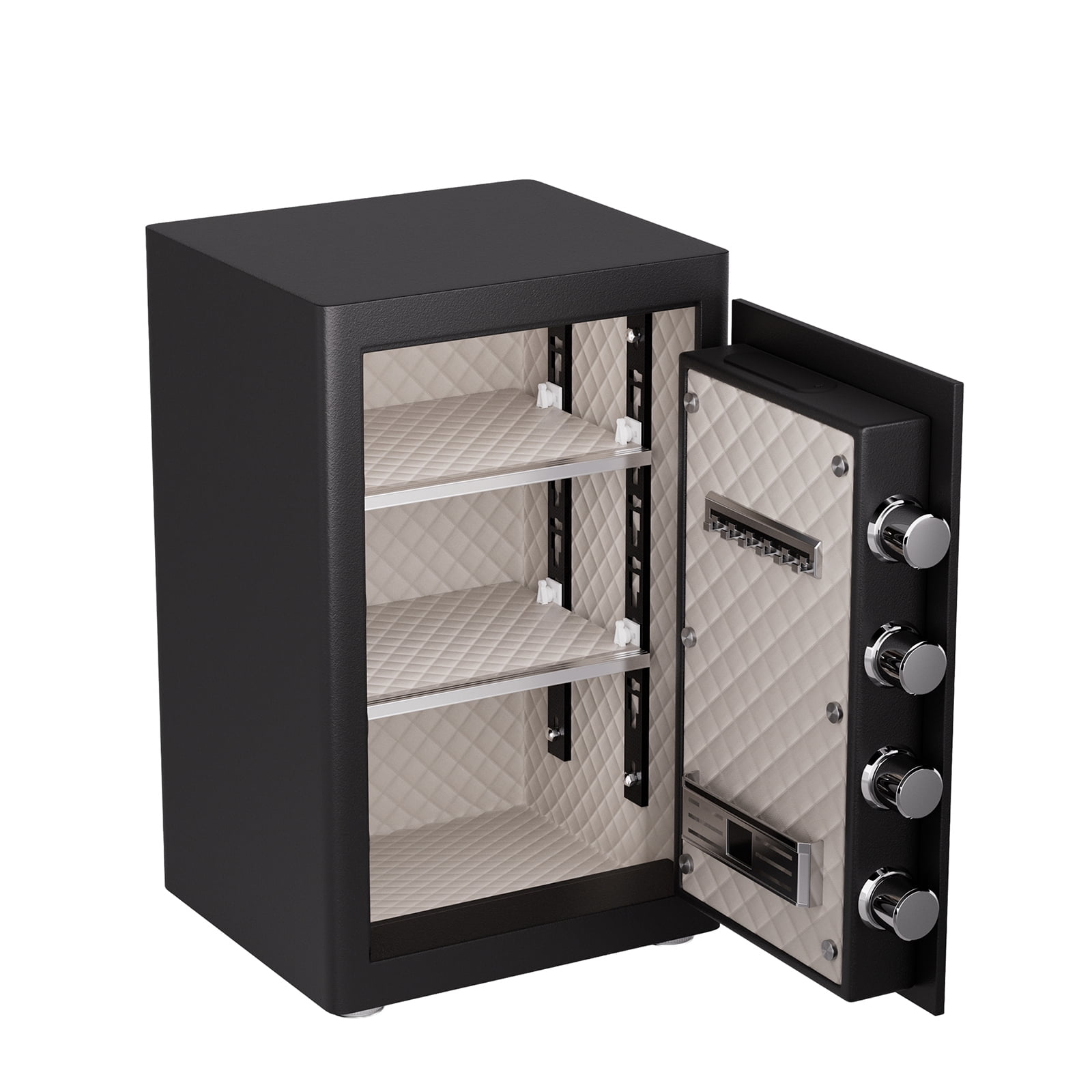 Riflewell 2.0 Cu Ft Heavy-Duty Steel Home Safe, Fireproof Document Bag, Digital Keypad, 3 Unlocking Ways, Dual Alarm & Silent Mode, 2 Adjustable Shelves for Home Office Hotel