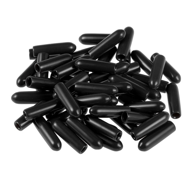 Protectores de rosca Uxcell Tapas de extremo de vinilo 50 piezas 0.1" Negro