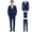 Navy Blue, variant on Beauty-Emily Men's Slim Fit Shawl Collar Tuxedo 4-Piece Suit Set, Includes Suit Jacket, Vest, Dress Pants & Necktie, Formal Outfit for Wedding, Prom, Business Banquet & Special Occasions
