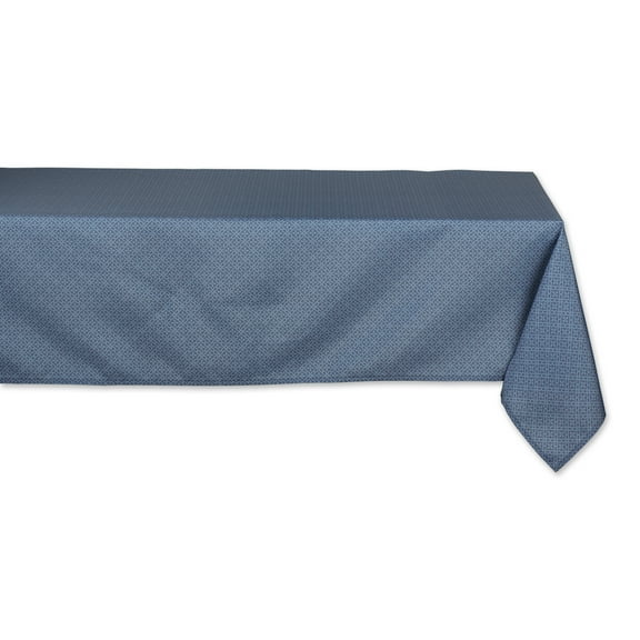 French Blue Tonal Lattice Print Outdoor Tablecloth 60x120"