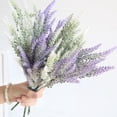 thumbnail image 5 of 4pcs Artificial Lavender Flowers Bundle Plastic Fake Plants Wedding Bridle Bouquet Indoor Outdoor Home Office Table Centerpieces Decor, 5 of 5