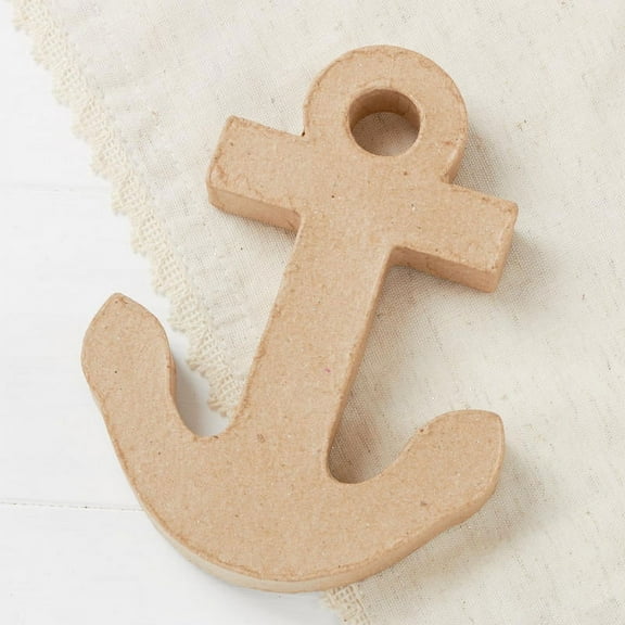 6 Paper Mache Anchors - Nautical Home Décor for DIY Projects
