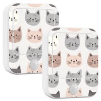 Yayeee 2-Pack Plug in LED Night Lights with Light Sensors Motion Detectors, Gray Cat Pattern