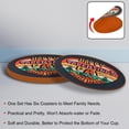 thumbnail image 4 of Valentine's Day Set of 6 Round Microfiber Leather Coasters, 11x11 cm/4.3x4.3 inch Drink Coasters for Table Home Decor, 4 of 6