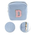 thumbnail image 4 of Unique Bargains 1 Pc Letter D Pattern Makeup Bag for Travel Blue Corduroy, 4 of 6