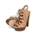 thumbnail image 5 of New Women Breckelles Betsey-45 Leatherette Peep Toe Gilly Tie Platform Sandal Sz, 5 of 6