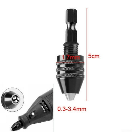 

Black Keyless Drill Chuck Hex Shank Adapter Drill Bit Quick Change 1/4 Durable