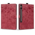 thumbnail image 2 of ShieldFlex Case for Samsung Galaxy Tab S10 FE Plus 13.1 Inch, Embossing PU Leather Folio Flip Stand Cover with Card Holder Stylus Loop for Galaxy Tab S10 FE+ 2025 SM-X620/X626,Winered, 2 of 5