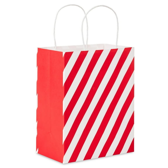 Hallmark Medium Holiday Gift Bag (Red and White Stripes)