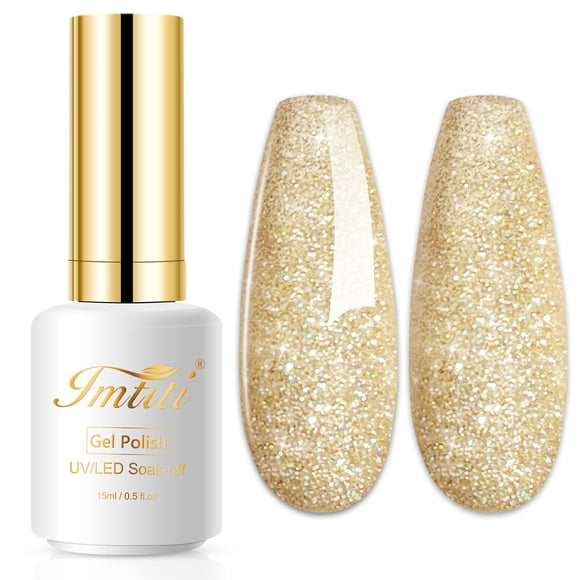 Esmalte de uñas en gel Imtiti Champagne Gold Glitter 15 ml Soak Off
