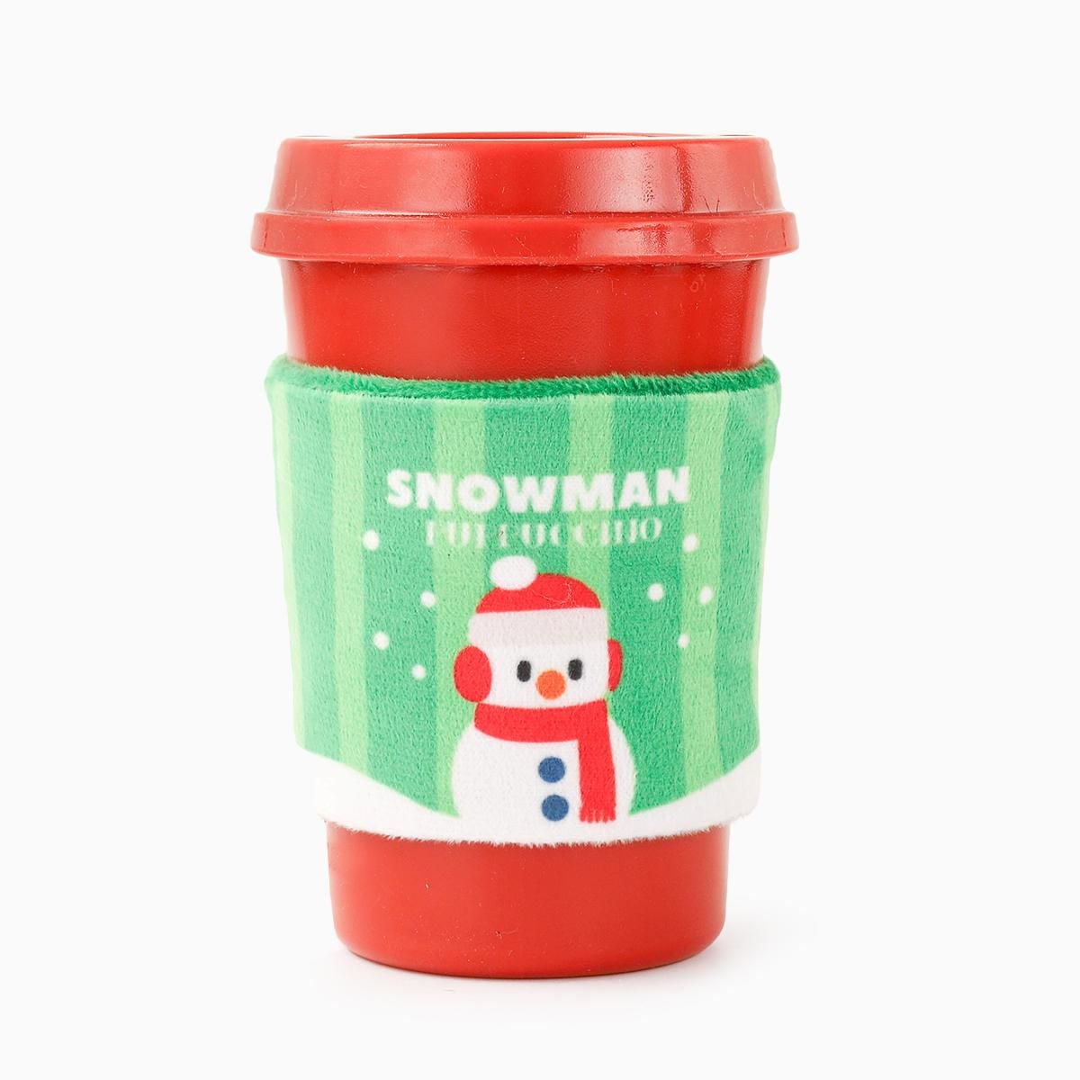 Hugsmart Snowman Puppuccino Dog Chew Toy - Durable Rubber, Scented, for Small & Medium Dogs