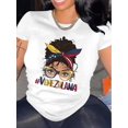 thumbnail image 1 of Camiseta De Mujer De Verano Ligera Básica Para Mochilero, Camping, CaminarVenezuela-Inspired Bandana Print Crew Neck T-Shirt - Casual Short Sleeve Top for Women, Breathable Polyester, Machine Washab, 1 of 8