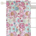 thumbnail image 2 of Cozy Line Mariah Pink Blue Floral Microfiber Window Curtain Panel Set of 2, 84" inch Long, 2 of 3