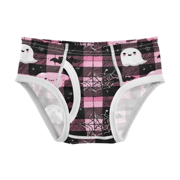 Cotton Triangle Briefs 2T-8Y, Comfortable Breathable Safety Standard Toddler & Little Kids Underwear Cute Halloween Ghosts
