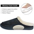 thumbnail image 2 of Men's Slippers Fuzzy House Shoes Memory Foam Slip On Clog Plush Wool Fleece Indoor Outdoor Black, Size 11-12, 2 of 7