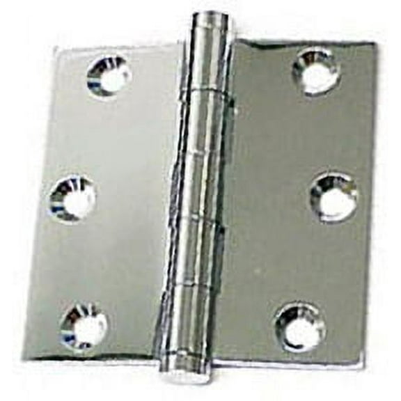 Deltana DSB326 3" x 3" Square Hinge; Bright Chrome Finish