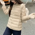 thumbnail image 3 of Pounoo Womens Puffer Jackets Winter Button Down Solid Color Thickened Warm Coat Quilted Jackets Comfy Casual Padded Coat with Pockets Gift, 3 of 9