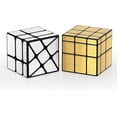 thumbnail image 1 of Speed Cube Set of 2 Gold Mirror S Cube, Silver Windmirror Cube, Irregular Speedcubing 3x3x3 Twisty Box Puzzle, 1 of 5