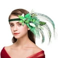 thumbnail image 4 of Flapper Headband 1920s Faux Feather Butterfly Flapper Headpiece Party Headband, 4 of 8