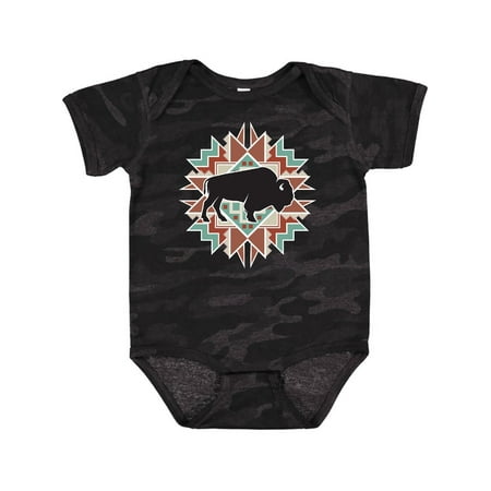 

Inktastic Buffalo Cute Western Pattern Gift Baby Boy or Baby Girl Bodysuit