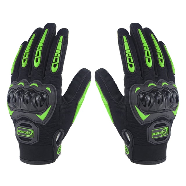 Riwcyla Motorcycle Gloves for Men Women Motorbike ,Slip Breathable Touchscreen Gloves with Knuckle Protection for Riding, Road Racing, Cycling, Black and Green XXL