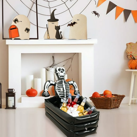 Decoraciones de Halloween, Cubo de hielo con forma de calavera para decoración de Halloween, suministros para fiestas de Halloween, cubo para bebidas, cubo de almacenamiento para decoraciones de Hallo