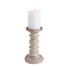 My Texas House Natural Mango Wood Pedestal Candle Holder, 10" Height