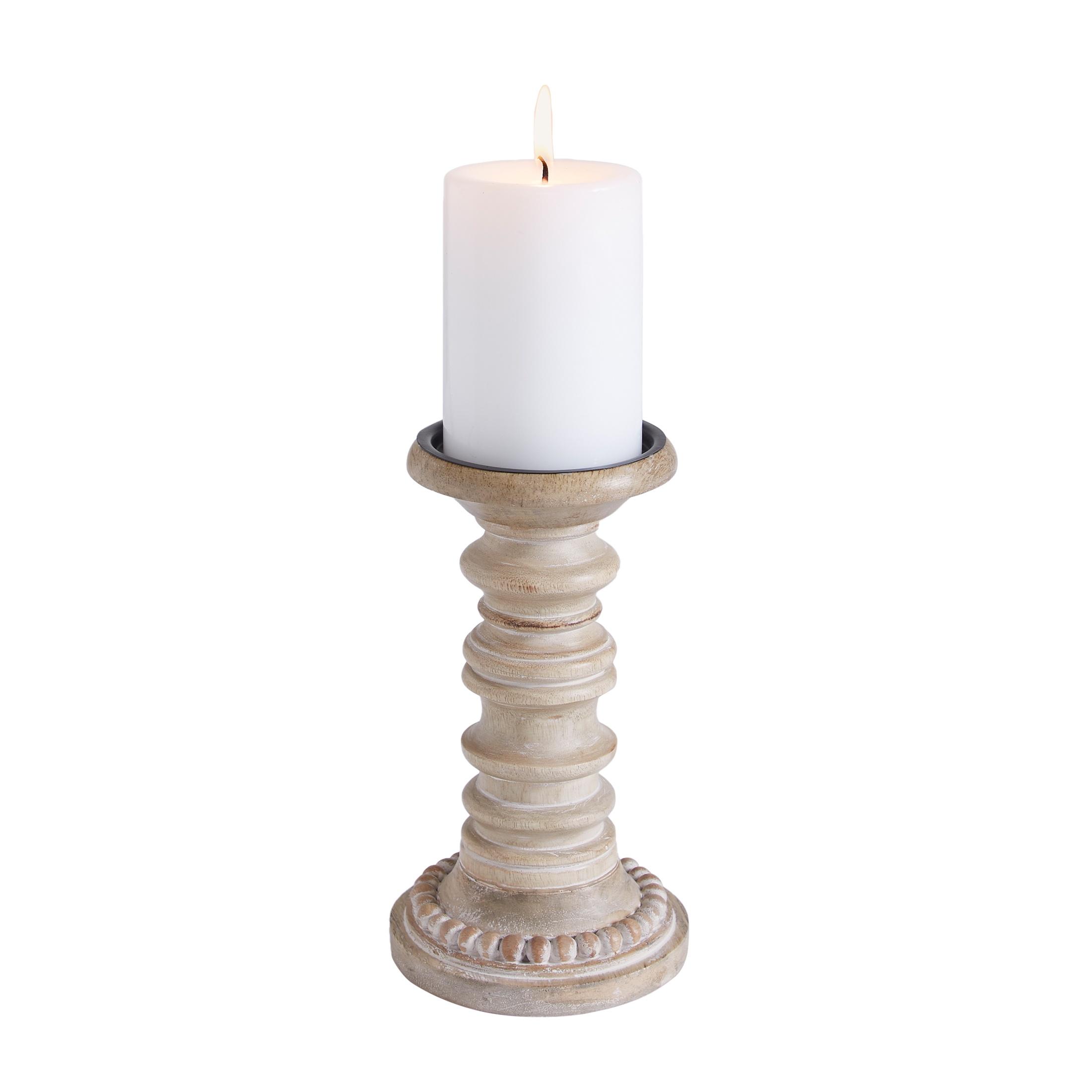 My Texas House Natural Mango Wood Pedestal Candle Holder, 8" Height - image 2 of 5