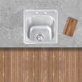 thumbnail image 2 of Tarja Sencilla de Acero Inoxidable Satinado MEER TS3838 Fregadero para Cocina para Empotrar 38 x 38 x 15 cm, 2 of 5