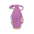 thumbnail image 3 of BLISSFUL STEP Women's Open Toe Sandal Glitter Crisscross Strap Block Heel Prom Sandals Purple 8.5, 3 of 8