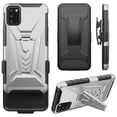 thumbnail image 5 of Compatible for Alcatel TCL A3X A600DL Case with Holster Belt Clip Hybrid Shockproof Protective Phone Cover with Kickstand - Silver, 5 of 7