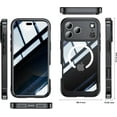 thumbnail image 4 of Funda Magnética de Privacidad para iPhone 17 Pro Max, Protector de Pantalla de Privacidad, Protección de Grado Militar, Funda de Cuerpo Completo Anti Peep a Prueba de Golpes de Vidrio Templado, 4 of 8