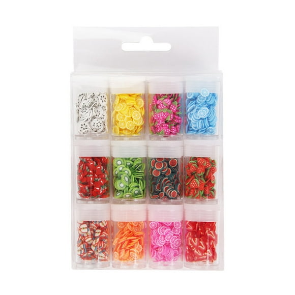 EeaseMX 12 cajas de rodajas de frutas para decoración de uñas, para decorar tu celular y hacer manualidades.