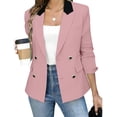 thumbnail image 2 of Levmjia Women Blazer Jacket Soft Lapel Collar Long Sleeve Solid Color Open Front Coat Office Work Daily Commute Holiday Travel Casual Everyday Wear, 2 of 7