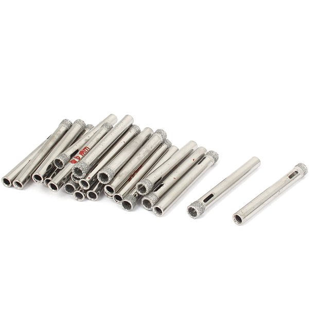 25 piezas de brocas de diamante recubiertas de 6mm para vidrio y mármol