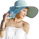 thumbnail image 1 of Womens 5.5 Inches Big Bowknot Straw Hat Large Floppy Foldable Roll up Beach Cap Sun Hat UPF 50+, 1 of 5