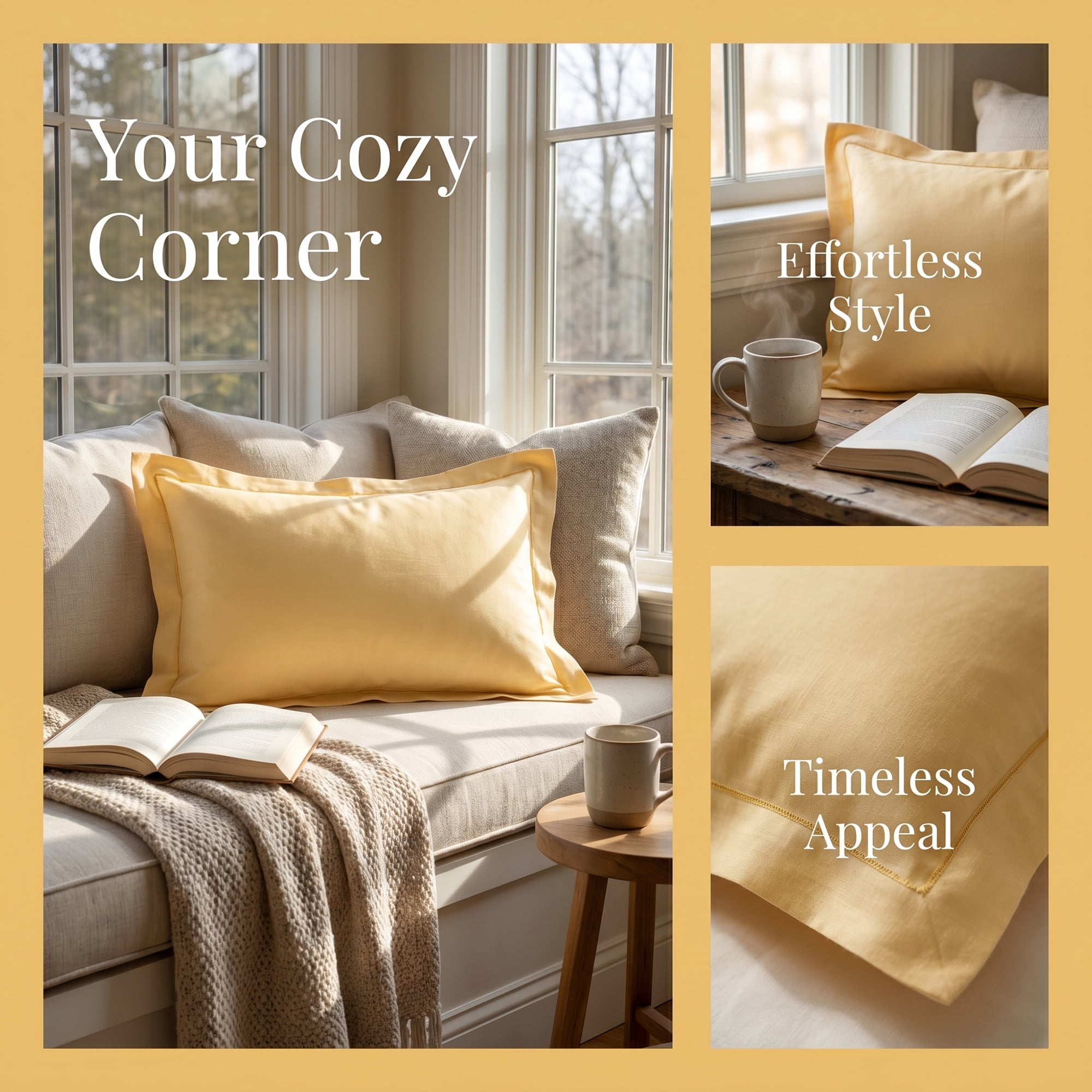 Unique Bargains 2 Pack Cotton Pillowcase Cooling Envelope Closure Bedding Queen Yellow