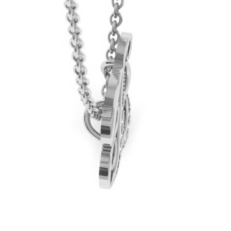 SuperJeweler B Initial Necklace In White Gold With 7 Diamonds, Serif Style, With Free 18 Inch Cable Chain, For Women
