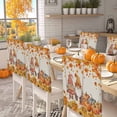 thumbnail image 2 of Pumpkin Gnome Chair Covers Set of 6 Sunflower Maple Leaf Fall Thanksgiving Retro Chair Back Covers Stretch Removable Washable Slipcovers Protector for Dining Room Kitchen Party Decor, 2 of 5