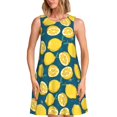 thumbnail image 1 of Fotbe Lemon Vestido de Verano sin Mangas para Mujer – Vestido Midi Línea A, Estilo Camiseta Floral, Vestido Playero Casual y Fluido, 1 of 7