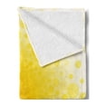 thumbnail image 2 of Yellow Soft Flannel Fleece Throw Blanket, Abstract Small Circular Dots Patterns and Forms Centered Sun with Spotted Design Art, Cozy Plush for Indoor and Outdoor Use, 50" x 60", Yellow, by Ambesonne, 2 of 5