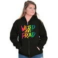 thumbnail image 3 of Weird Proud LGBTQ Pride Funny Cool Zip Up Hoodie Men's Women's Brisco Brands X, 3 of 6