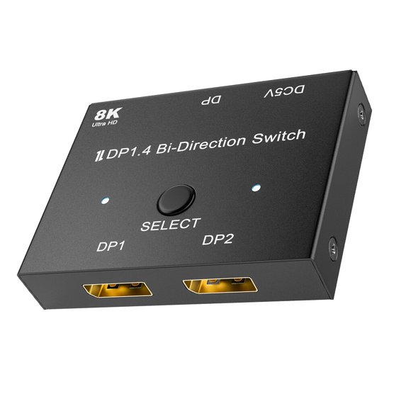 thinsony Home Computer 2-in-1-out DP Switcher Fast Speed USB Powered Video Adapter Laptop Switch Box Button Operation Desktop PC