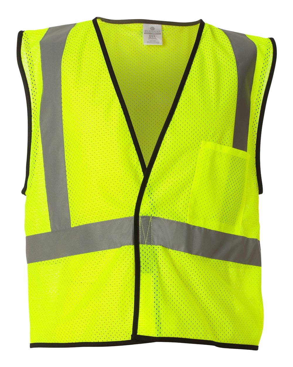 Kishigo High Visibility Safety Vest, Economy Single Pocket Hook-and-Loop Mesh Vest, Lime, Pack 6, 4XL