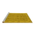 thumbnail image 2 of Ahgly Company Machine Washable Indoor Round Oriental Yellow Traditional Area Rugs, 4' Round, 2 of 4