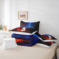 thumbnail image 5 of Ensemble de Douillette Guitare, 7 Pcs Instruments de Musique à Cordes Lit Simple Tout-en-un, Ensembles de Literie Musique Rock Pop Feu Rouge Bleu Flamboyant avec Douillette, Drap Plat, Drap-Housse, Taie d'Oreiller, Cache-Oreiller, 5 of 5