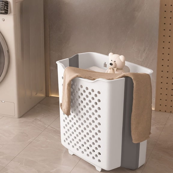 Fwttom Collapsible Laundry Baskets, Wall-Mounted Laundry Room Organization, Large Capacity Storage Bins for Bathroom Bedroom Clothes Hamper & Toys Organization
