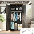 thumbnail image 5 of VANACC 70" Large Armoire Wardrobe Closet with Hanging Rod, Farmhouse Clothing Storage Cabinet, Wooden Tall Bedroom Armoires, Dark Oak Wood, 5 of 8